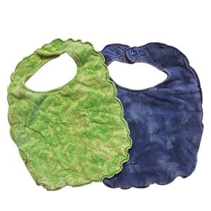 Handmade adult bibs - Lime Green and Blue